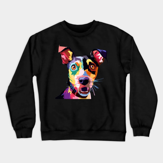 Rat Terrier Pop Art - Dog Lover Gifts Crewneck Sweatshirt by PawPopArt
